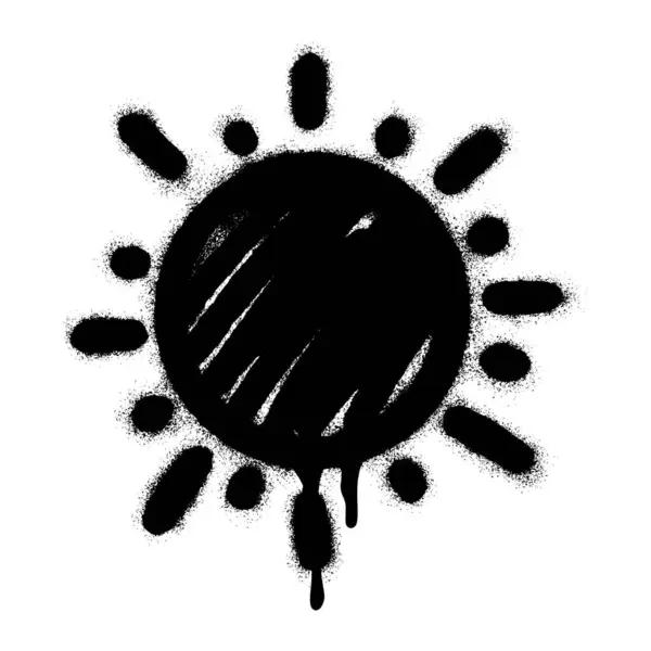 Spray Painted Graffiti Sun Icon Sprayed Izolované Bílým Pozadím Graffiti — Stockový vektor
