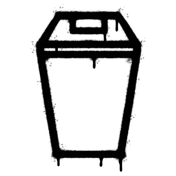 Spray Painted Graffiti Trash Can Icon Sprayed Isolated White Background — Stock Vector