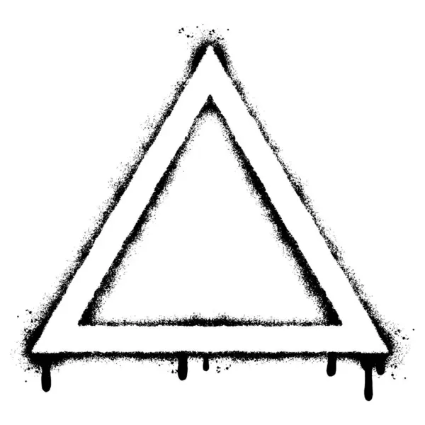 喷涂涂鸦三角形图标喷涂孤立与白色背景 — 图库矢量图片