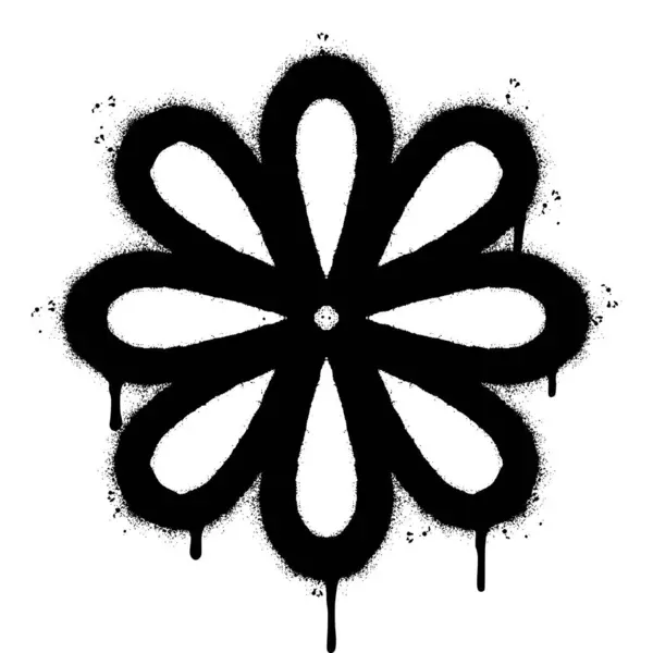 Spray Painted Graffiti Blume Symbol Isoliert Mit Weißem Hintergrund Gesprüht — Stockvektor