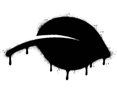 Sprey boyalı Grafiti Yaprağı Spreyi beyaz bir arka plan ile izole edilmiş. Grafiti Yaprağı, üzerine siyah ve beyaz püskürtülmüş. Vektör illüstrasyonu.