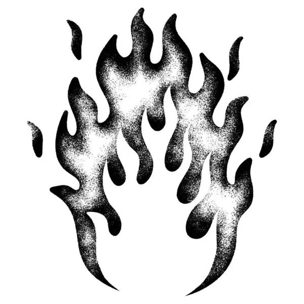 Sprey boyalı Grafiti Ateş alev ikonu, beyaz bir arka plan ile izole edilmiş. Grafiti Ateş Alevi simgesi üzerine siyah püskürtülmüş