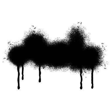 grafiti spreyi boyalı çizgiler. Siyah mürekkep lekeleri beyaz arkaplanda izole edilmiş..