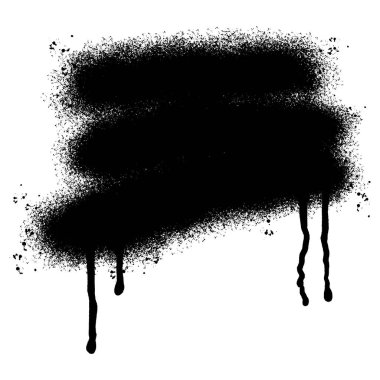 grafiti spreyi boyalı çizgiler. Siyah mürekkep lekeleri beyaz arkaplanda izole edilmiş..