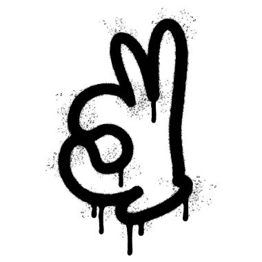 Sprey boyalı Grafiti el yazısı. Beyaz bir arka plan ile izole edilmiş. Grafiti, beyazın üstüne siyah sprey sıkarak mükemmel bir şekilde tamam..