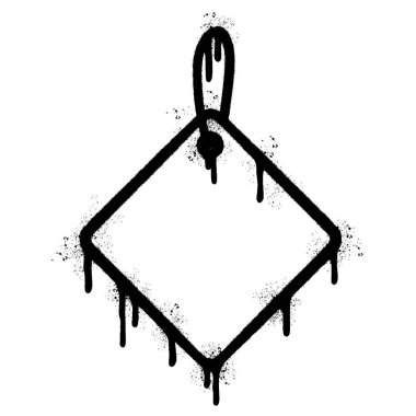 Sprey Boyalı Grafiti fiyat etiketi simgesi. Beyaz arkaplan ile izole edilmiş..