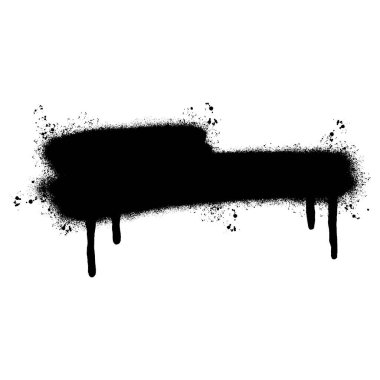 grafiti spreyi boyalı çizgiler. Siyah mürekkep lekeleri beyaz arkaplanda izole edilmiş..