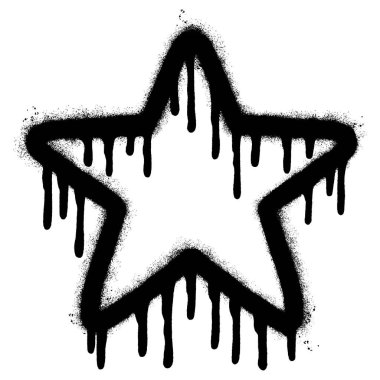 Sprey boyalı Graffiti yıldızı simgesi beyaz arkaplanda izole edildi. vektör illüstrasyonu.