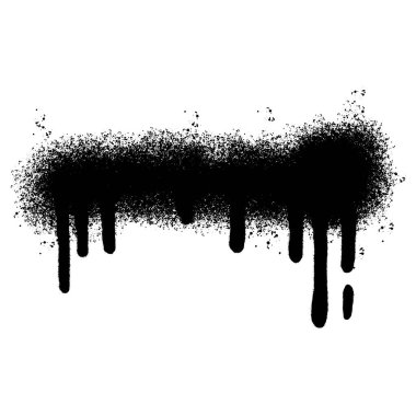 grafiti spreyi boyalı çizgiler. Siyah mürekkep lekeleri beyaz arkaplanda izole edilmiş..