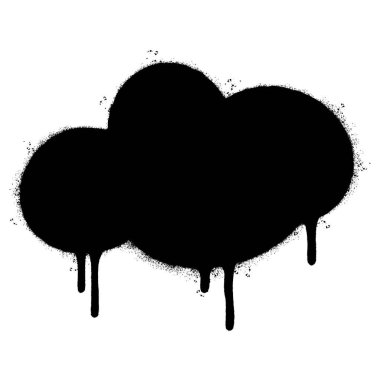 Sprey boyalı Graffiti bulut simgesi. Beyaz arkaplan ile izole edilmiş..