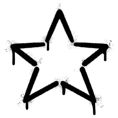 Sprey boyalı Graffiti yıldızı simgesi beyaz arkaplanda izole edildi. vektör illüstrasyonu.
