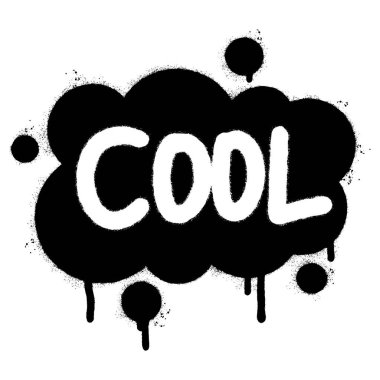 Sprey boyalı Grafiti Kelime. Beyaz bir arka planla izole edilmiş. Grafiti yazı tipi. Üzerine siyah ve beyaz püskürtülmüş. Vektör illüstrasyonu.