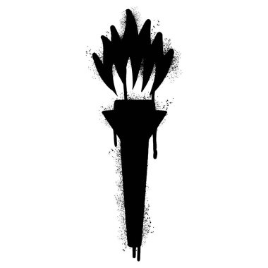 Sprey boyalı Grafiti Meşalesi sembolü beyaz bir arkaplan ile izole edilmiş. Grafiti Meşale ikonu, üzerine siyah ve beyaz püskürtülmüş. Vektör illüstrasyonu.