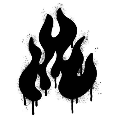Sprey boyalı Duvar Yazısı Alevi simgesi Beyaz bir arkaplan ile izole edilmiş.