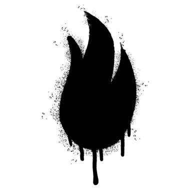 Sprey boyalı Duvar Yazısı Alevi simgesi Beyaz bir arkaplan ile izole edilmiş.