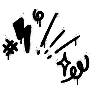 Sprey Boyalı Graffiti küfür simgesi beyaz arkaplanda izole.