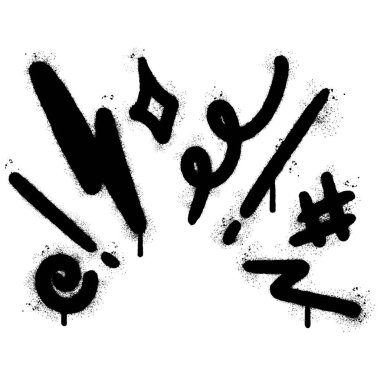 Sprey Boyalı Graffiti küfür simgesi beyaz arkaplanda izole.