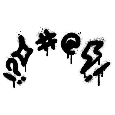 Sprey Boyalı Graffiti küfür simgesi beyaz arkaplanda izole.