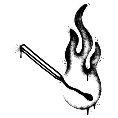 Sprey Boyalı Graffiti Yanma kibriti beyaz arkaplanda izole edildi.