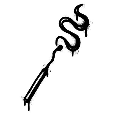 Sprey Boyalı Graffiti Yanma kibriti beyaz arkaplanda izole edildi.