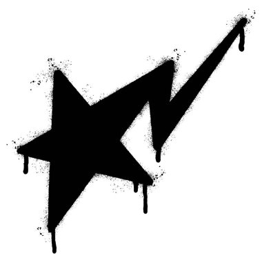 Sprey boyalı Graffiti yıldızı simgesi beyaz arkaplanda izole edildi. vektör illüstrasyonu.