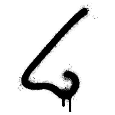 Sprey boyalı Graffiti burun simgesi beyaz arka planda izole edildi. vektör illüstrasyonu.