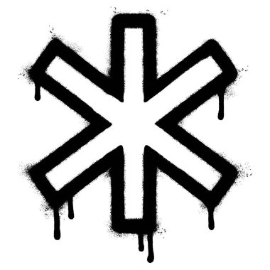 Sprey boyalı Graffiti yıldız simgesi beyaz arkaplanda izole edildi. vektör illüstrasyonu.
