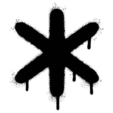 Sprey boyalı Graffiti yıldız simgesi beyaz arkaplanda izole edildi. vektör illüstrasyonu.
