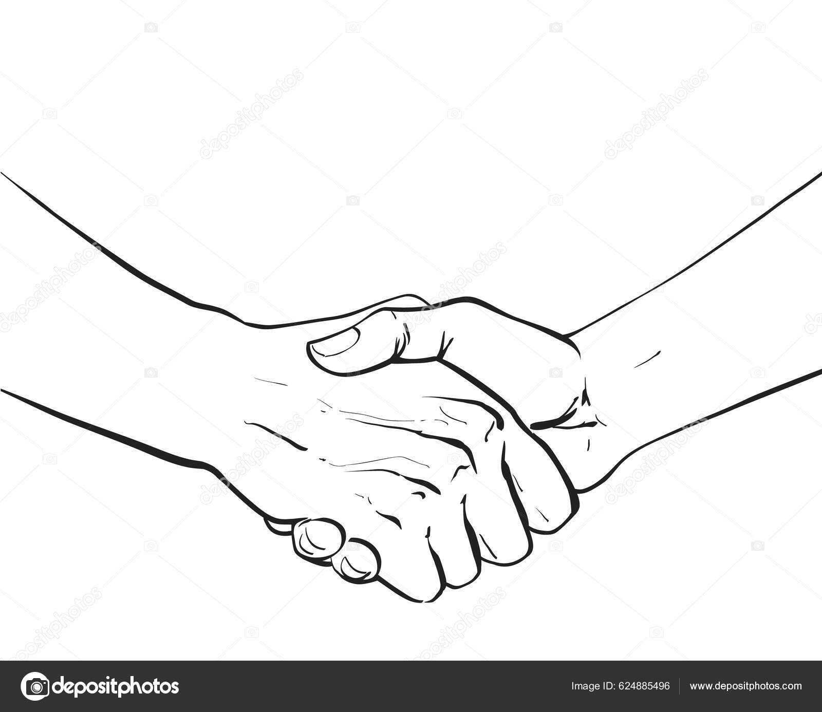 Poignée Main Des Partenaires Deux Mains Qui Serrent Main Mains Vecteur par  ©Bravoart 624885496