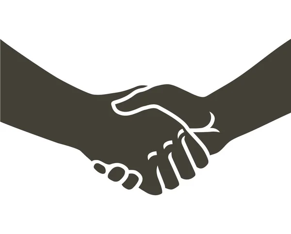 Partner Handschlag Zwei Hände Schütteln Sich Händchen Haltend Geste Der — Stockvektor