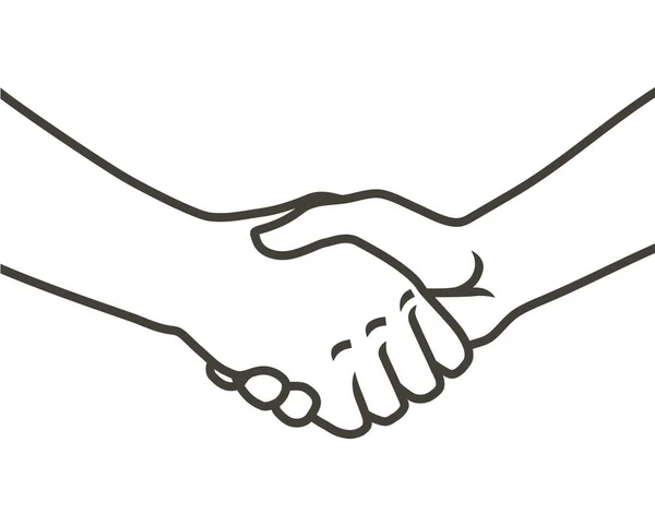 Partners Handdruk Twee Handen Schudden Elkaar Handen Vasthouden Aan Elkaar — Stockvector
