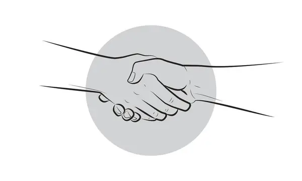 Partners Handshake Two Hands Shaking Each Other Hands Holding One — Stock Vector