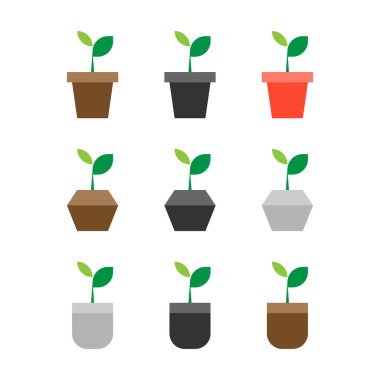 Basit ve renkli saksıların çizimi