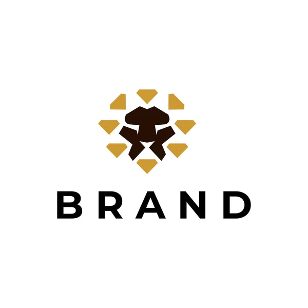 Λογότυπο Κεφαλής Λιονταριού Συνδυασμό Διαμάντια — Διανυσματικό Αρχείο
