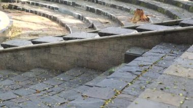 Sahne arkasından güzel görünüyor. Seyirciler için açık hava konseptiyle. 