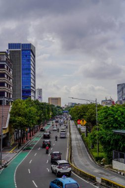 Merkez Jakarta, 30 Ocak 2024 - Jakarta şehir merkezindeki trafik akışının en üst görüntüsü.