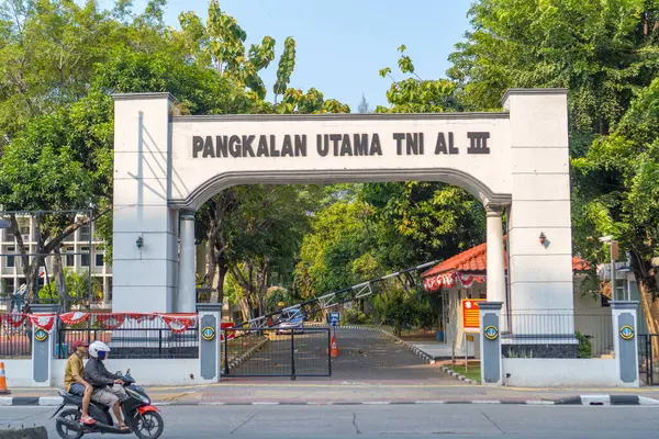 stock image Jakarta, August 3, 2024 - entrance gate to the main Indonesian naval base.