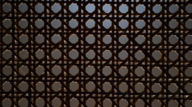 Bambu rattan arkaplanda yakın çekim desenli dokuma bambu. Rattan geleneksel el işi dokuması. Antika ve klasik el sanatları.