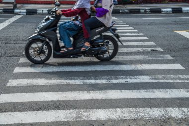 Yaya geçidinin önünden geçen sürücülere rastlanan zebra görüntüsü..