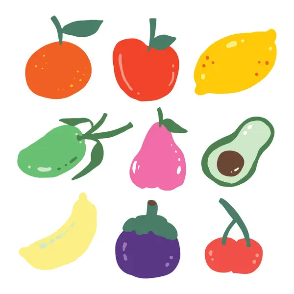 Handgezeichnete Früchte Design Für Vorlagen — Stockvektor