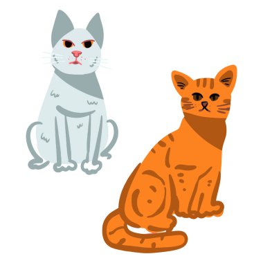 şablon için iki kedi tasarımı