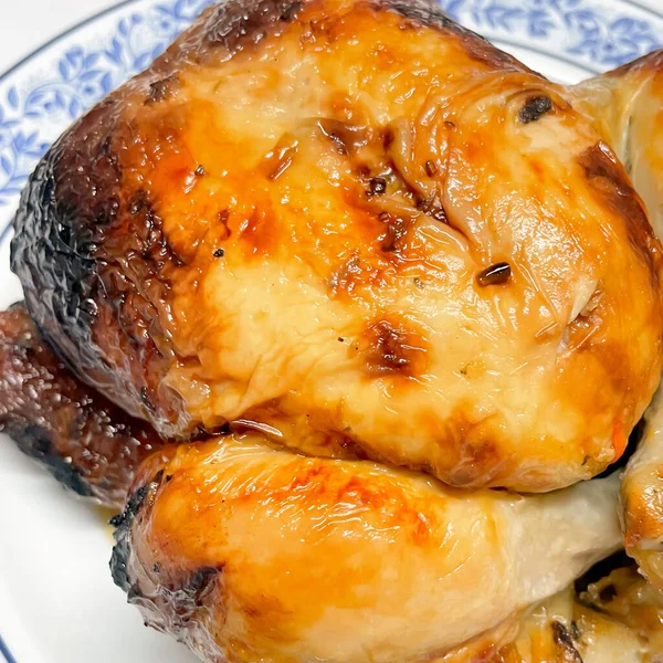 Pollo Che Viene Grigliato Fino Cottura Delizioso — Foto Stock
