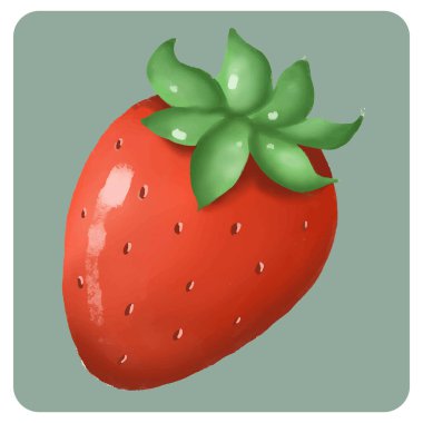 El çizimi taze çilek tasarımı