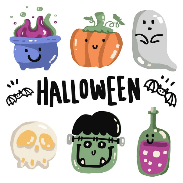 Conjunto Diseño Feliz Halloween — Archivo Imágenes Vectoriales