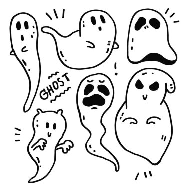 Cadılar bayramı için güzel bir hayalet çizdim.