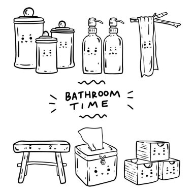 Şablonlar için sevimli nesneler ve metin çizildi