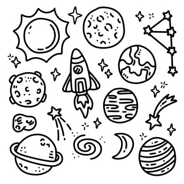 Galaksi karalama ögesi tasarımı.