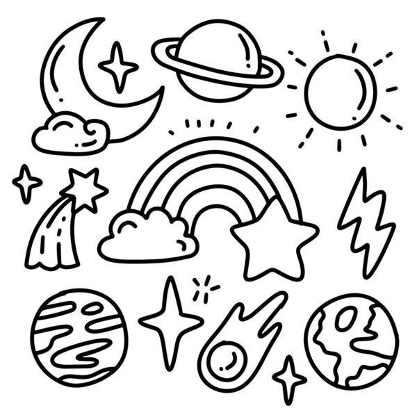 galaxy doodles element design.