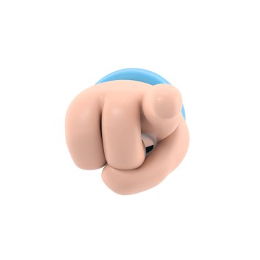 Çizgi film Jest Simgesi Mockup.İnsanlar çeşitli jestler yapar. Jest ikonu. Çeşitli aletlerle insan eli. Beyaz arkaplanda 3B görüntüleme.