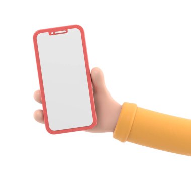 Beyaz ekranlı akıllı telefonu tutan kadın.